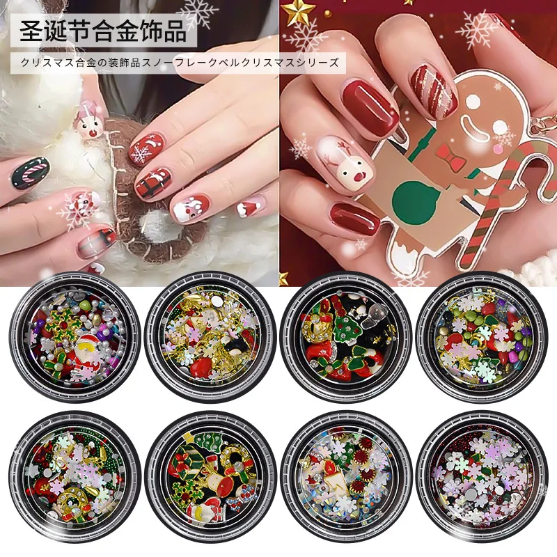 

Рождественское украшение для ногтей «сделай сам», Рождественский Снеговик, снежинка, дерево, аксессуары для маникюра, Рождественское украш...