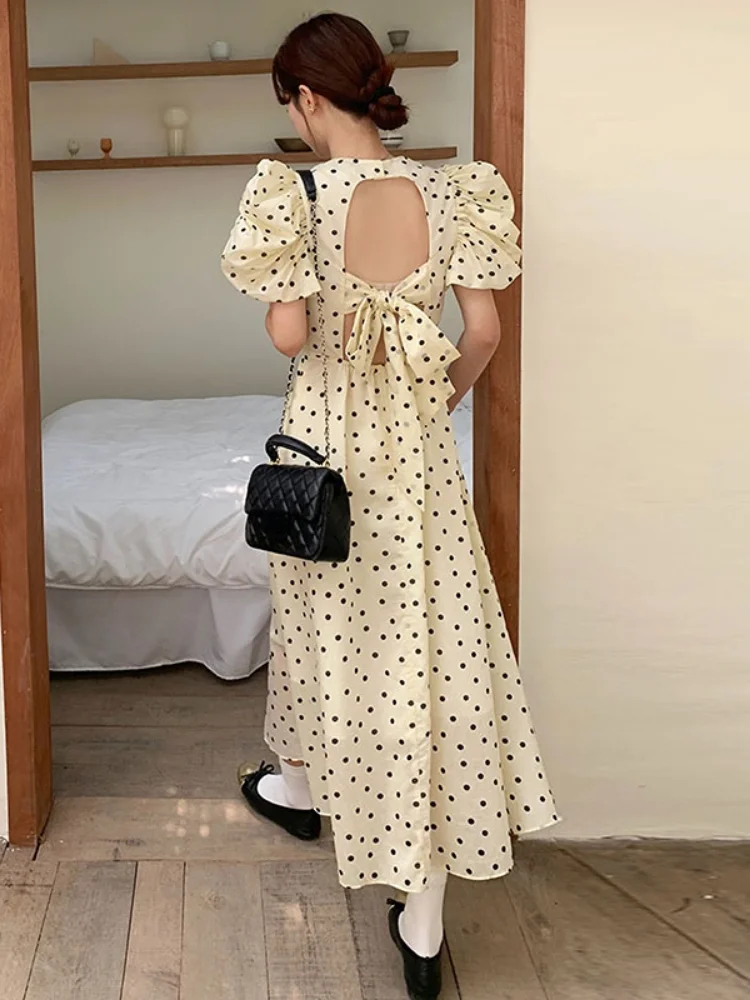 

Женское винтажное платье макси, элегантное облегающее платье с круглым вырезом и перфорацией, 2023