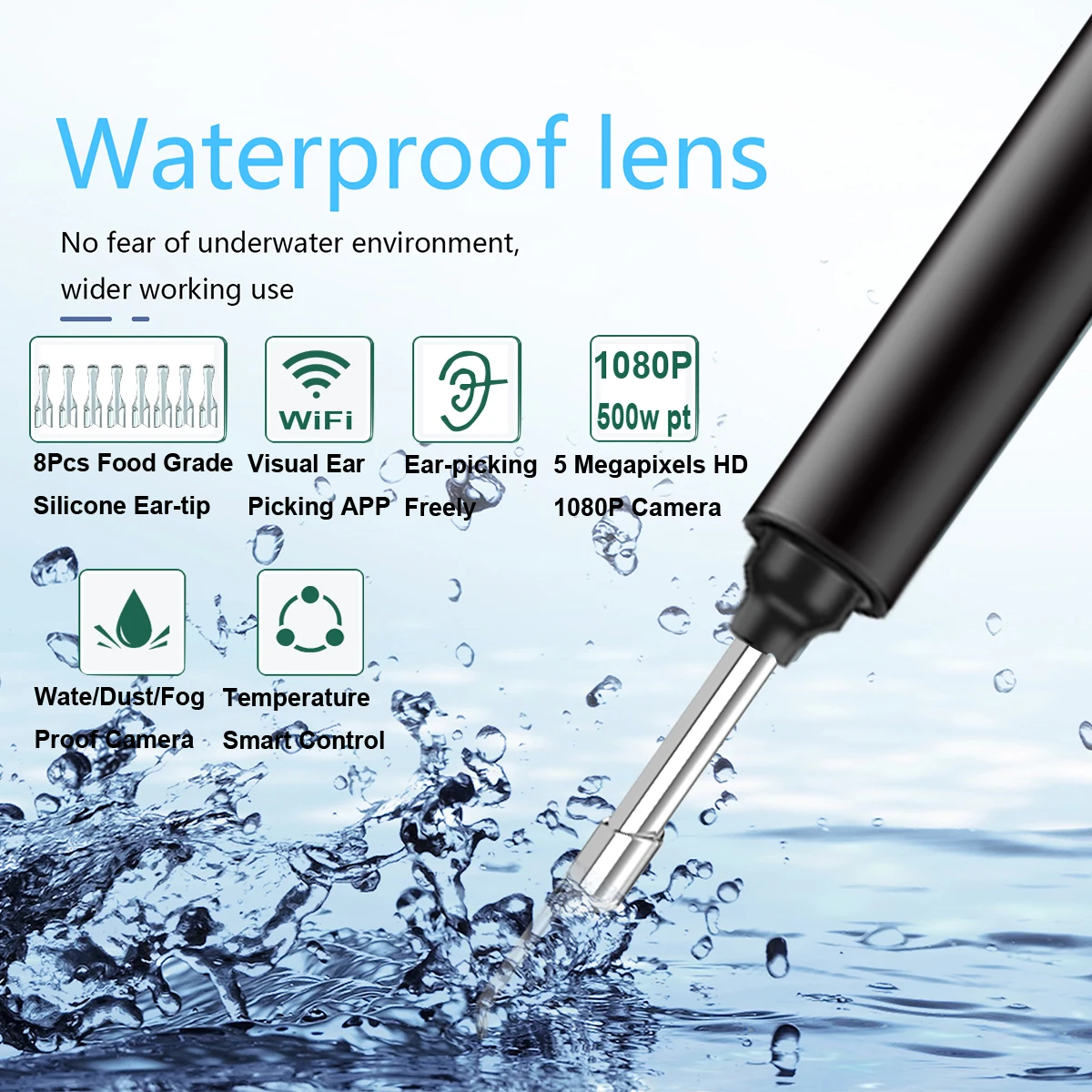 Безопасный беспроводной инструмент для чистки ушного воска умный визуальный