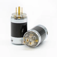 hhdzi 1pair audio power cable diy plug hi end carbon fiber rhodium plated us version power plug connector mains