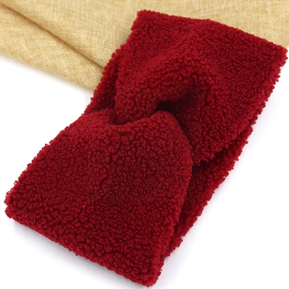 

Winter Twist Stretch Knitted Hair Bands For Women Girls Cashmere Cross Wide Warm Elastic Knotted Wool Headband Hair Accesso B9Z2