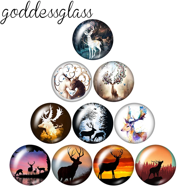 

Новый Рождественский олень, лось, цветы, оленьи 10 шт. Смешанные Круглые фото очки 12 мм/18 мм/20 мм/25 мм с плоским основанием для демонстрации