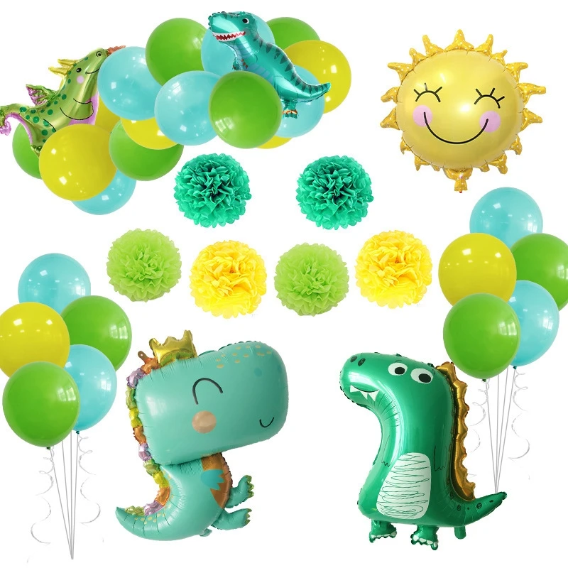 

Воздушный шар из алюминиевой фольги в виде динозавра, тематика джунглей, латексные воздушные шары 30-го 40-го дня рождения, декоративные шары ...
