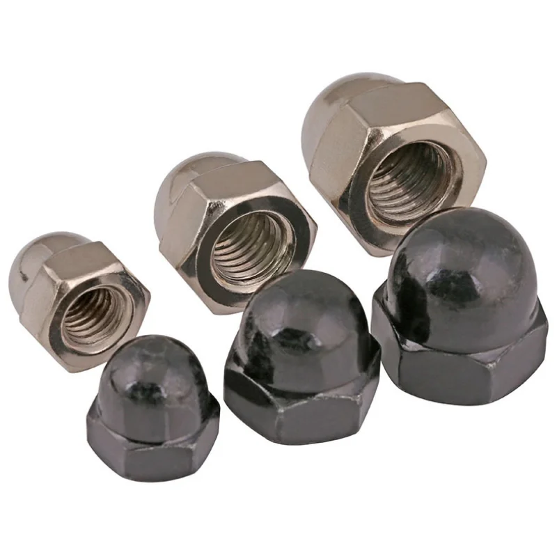 

Black one-body cap nut half round hexagonal cap nut cover-shaped decorative nut ball nut M3-M12 20Pcs