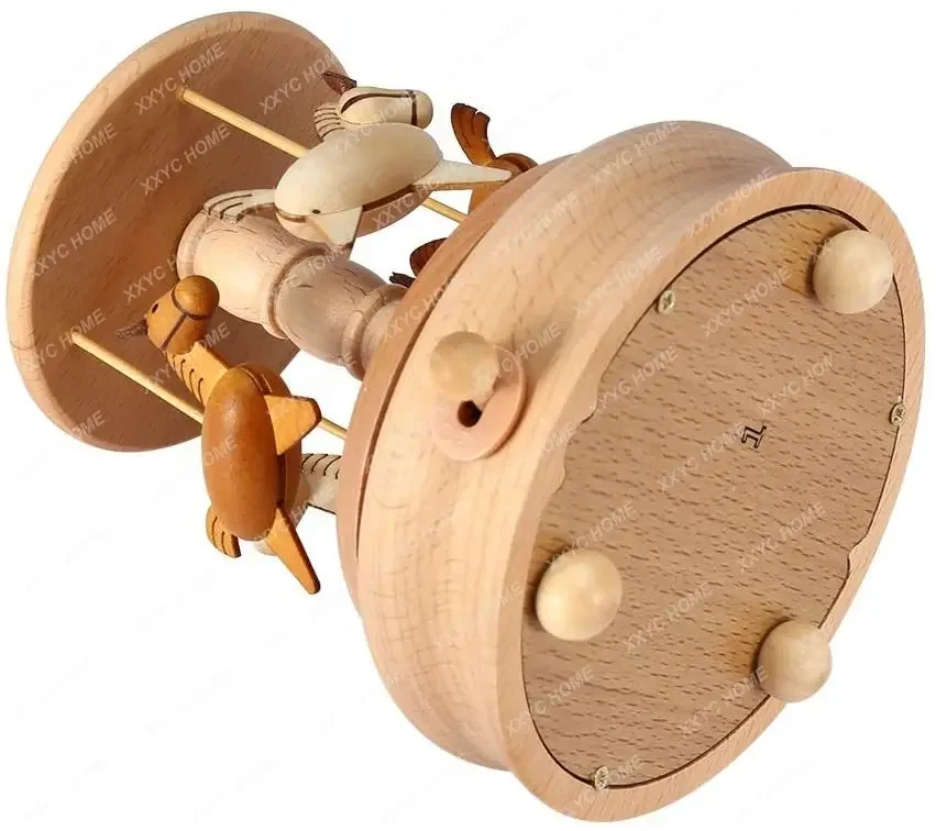 Деревянная вращающаяся подставка для домашнего декора положительная деревянная