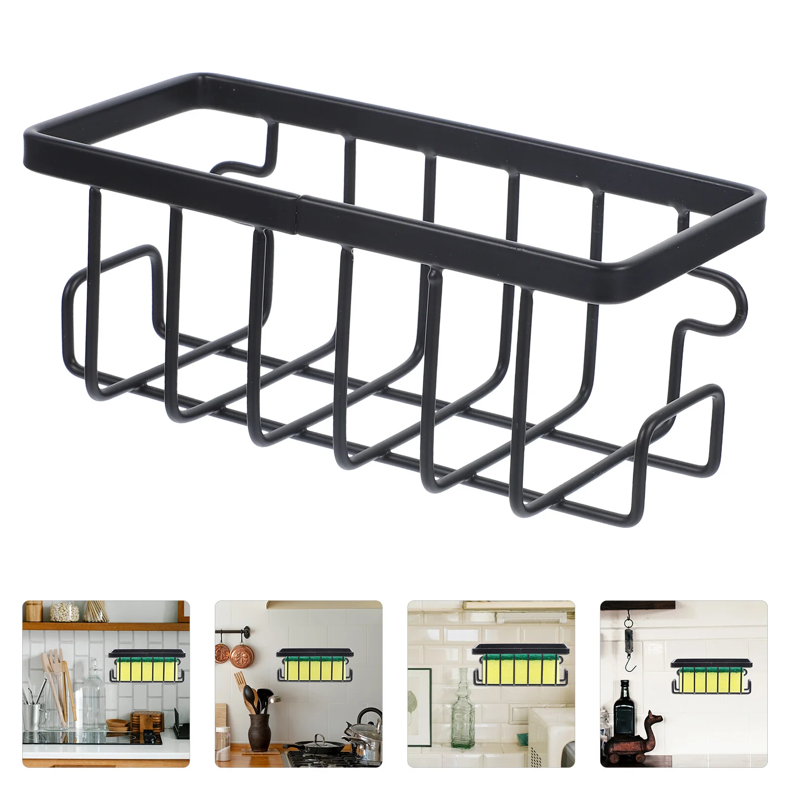 

Suction Cup Sponge Hanging Basket Kitchen Holder Iron Sink Organizer Washcloth Wall Dish For Stand