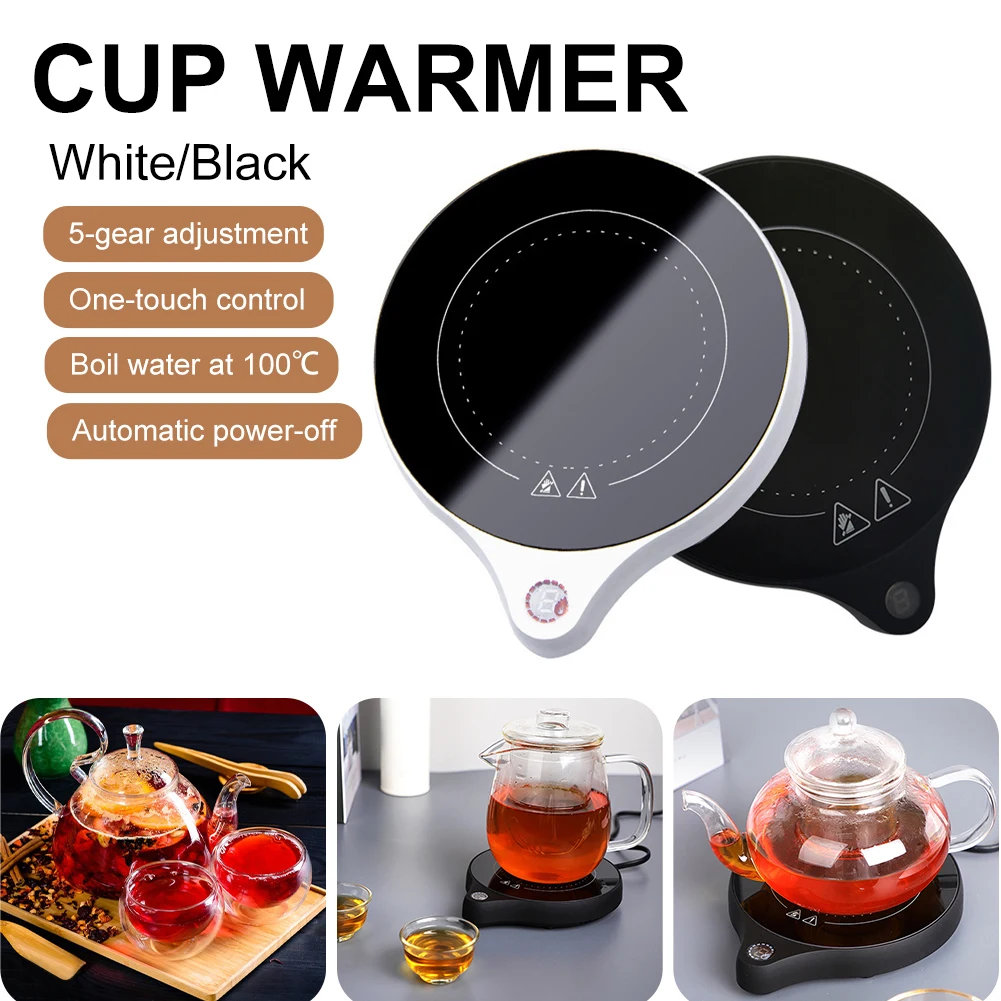 

200W Cup Heater Mug Warmer 100°C Hot Tea Makers Warmer Coaster 5 Gear Cup Heaters Coffee Milk Tea Heating Pad 110V/220V