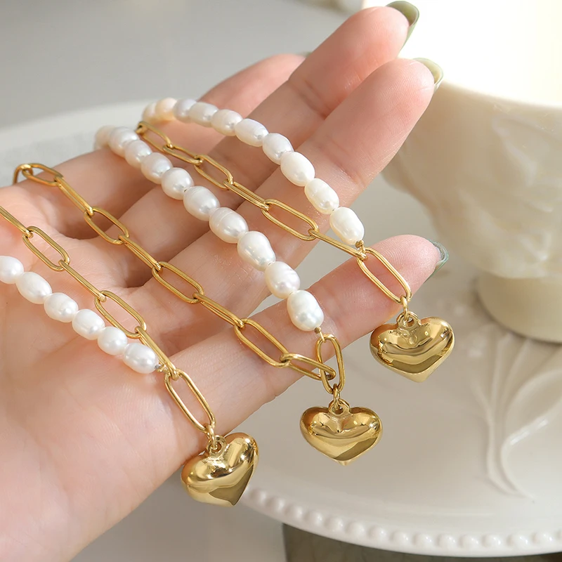Women Love Chain Pearl Necklace Titanium Steel Ins Style Fashion Necklaces Party Present For Girls Jewelry Wholesale - купить по