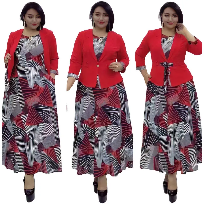 2023 2XL-6XL африканская одежда для женщин комплект из 2 предметов топы и платья