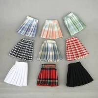 30cm doll pleated skirt for barbie dress for barbie doll clothes leather plaid outfits 11 5 dolls accessories kids toys 16 bjd