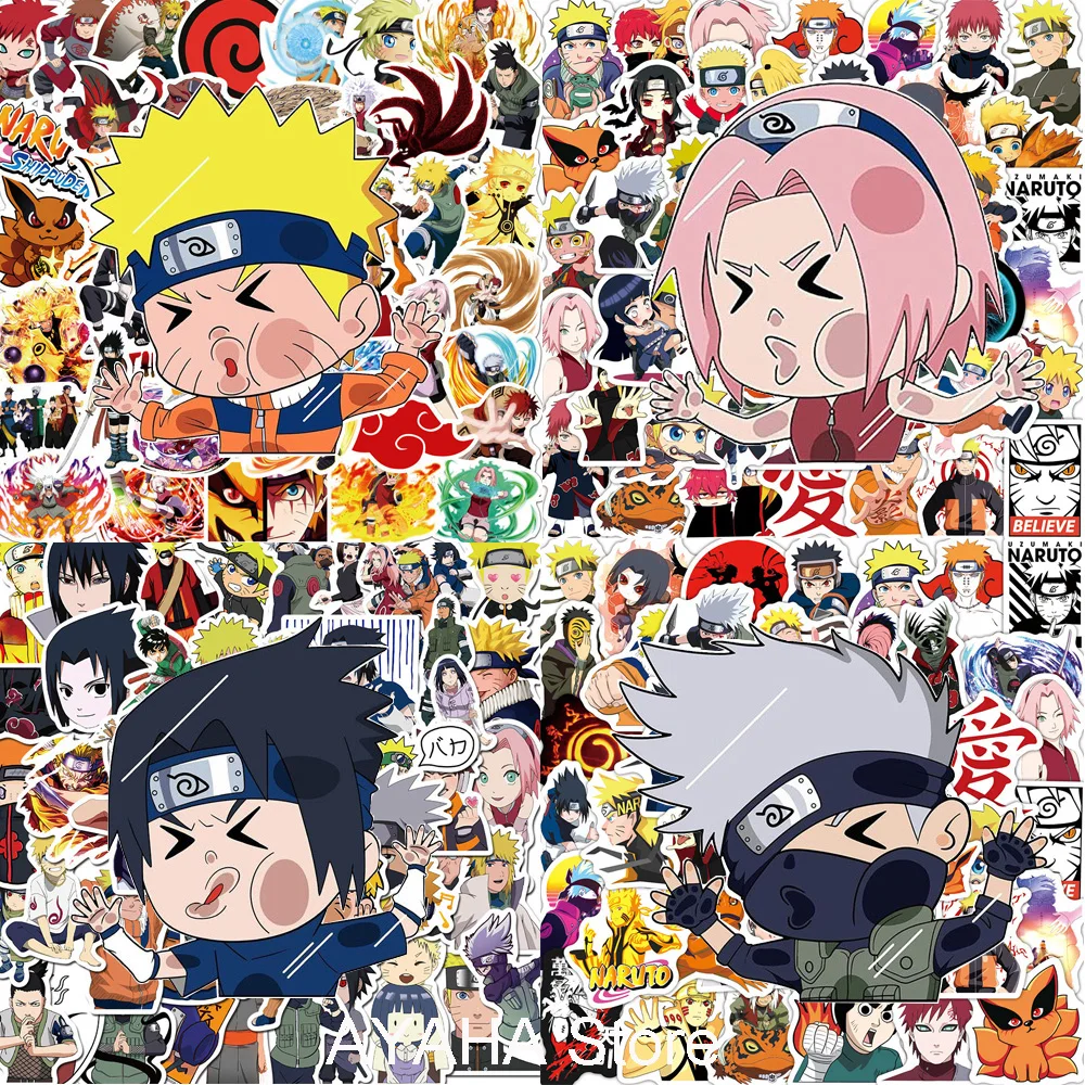 

100PCS Anime NARUTO Stickers for Kids Toys Decals DIY Graffiti Skateboard Laptop Car Cute Sasuke Naruto Cartoon Sticker Packs