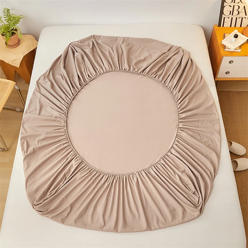 Dreamreal Однотонная простыня из хлопка для двуспальной кровати