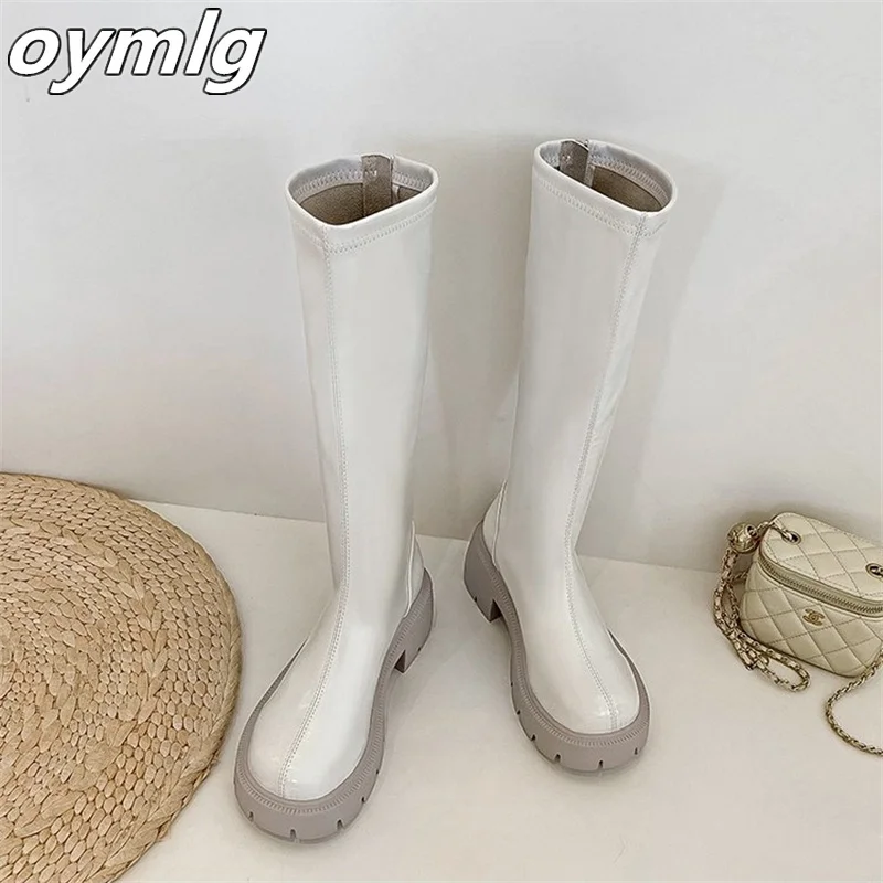 Cigarette boots women show thin 2022winter new women's leather boots, but the knee height increases the trend of knight boots