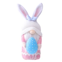 easter bunny gnome colorful faceless gnome plush with egg elf decorations for home household ornaments