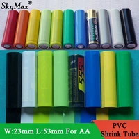 50100200500pcs aa battery pvc heat shrink tube width 23mm length 53mm insulated film wrap protect case pack wire cable sleeve