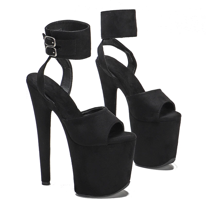 Leecabe 20cm/ 8inches  suede upper toe open  fashion sexy  platform high heel   sandals  pole dance shoes