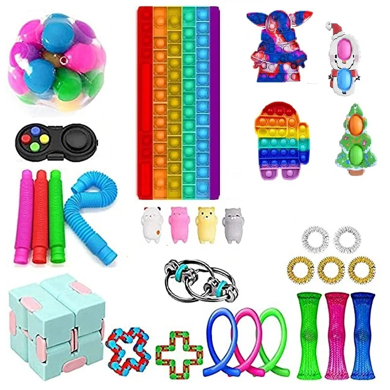 

Fidget Toys Anti Stress Set Stretchy Strings Push Gift Pack Adults Children Squishy Sensory Antistress Relief Figet Toys
