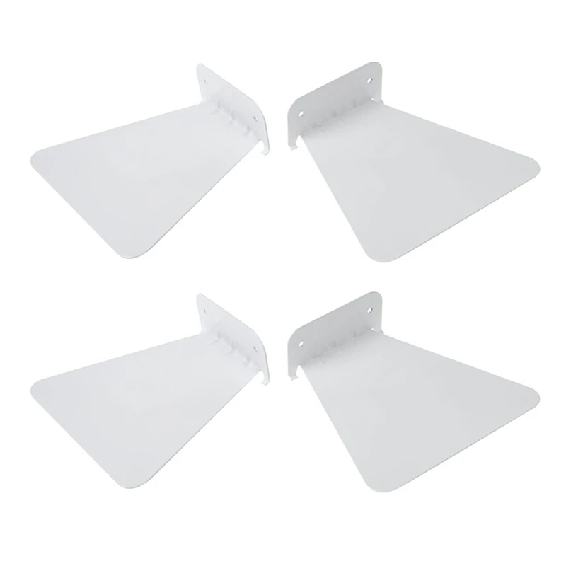 

4Pcs Modern Iron Book Shelf Wall Invisible Bookshelf For Home Decoration Floating Bookshelf(White)
