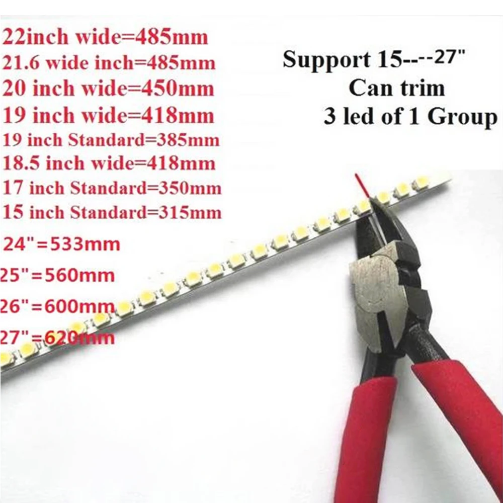 Update 27 27 Polegadas Ccfl Lcd Screen para Monitor Led 620 mm Led Backlight Strip Kit Luz Ajustável 5conjunto
