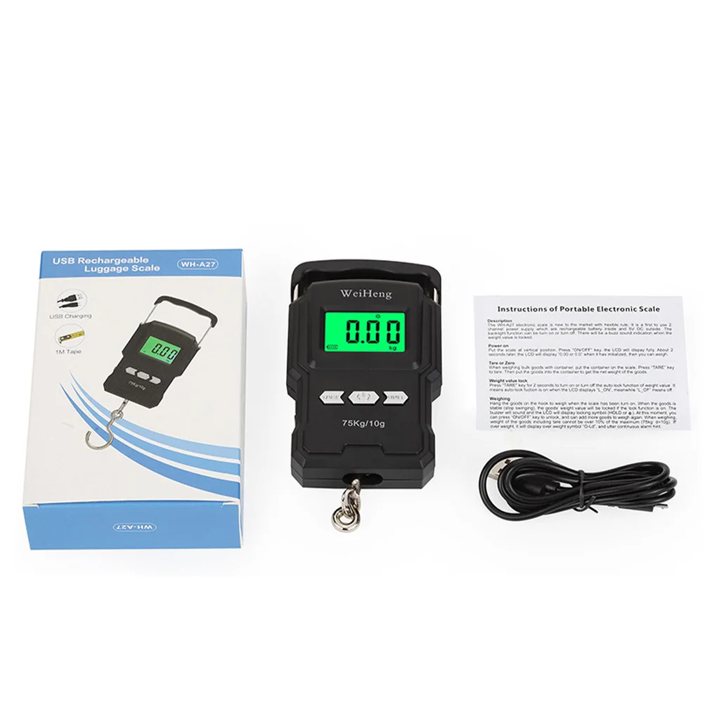 

Электронные рыболовные Весы с ЖК-дисплеем, 75 кг/10 г