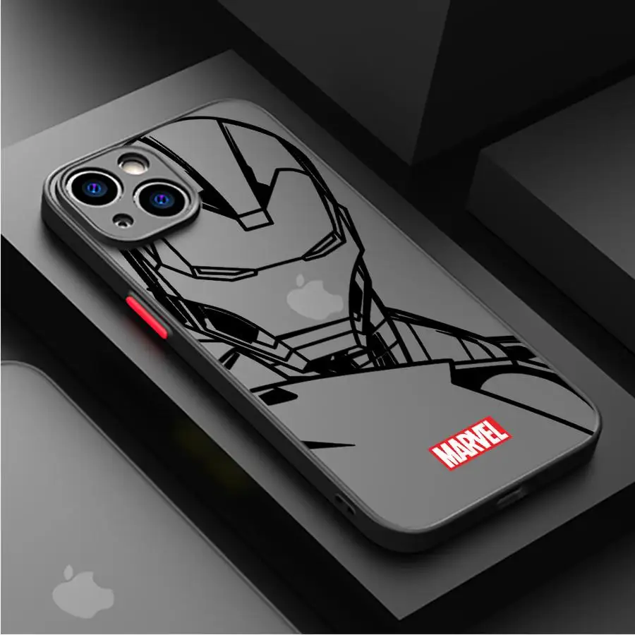 Чехол для телефона Iron Man Spider Deadpool Art iPhone 13 Mini 7 8 Plus XR 12 16 14 Pro SE 16e 11 15 XS Max Matte Cover