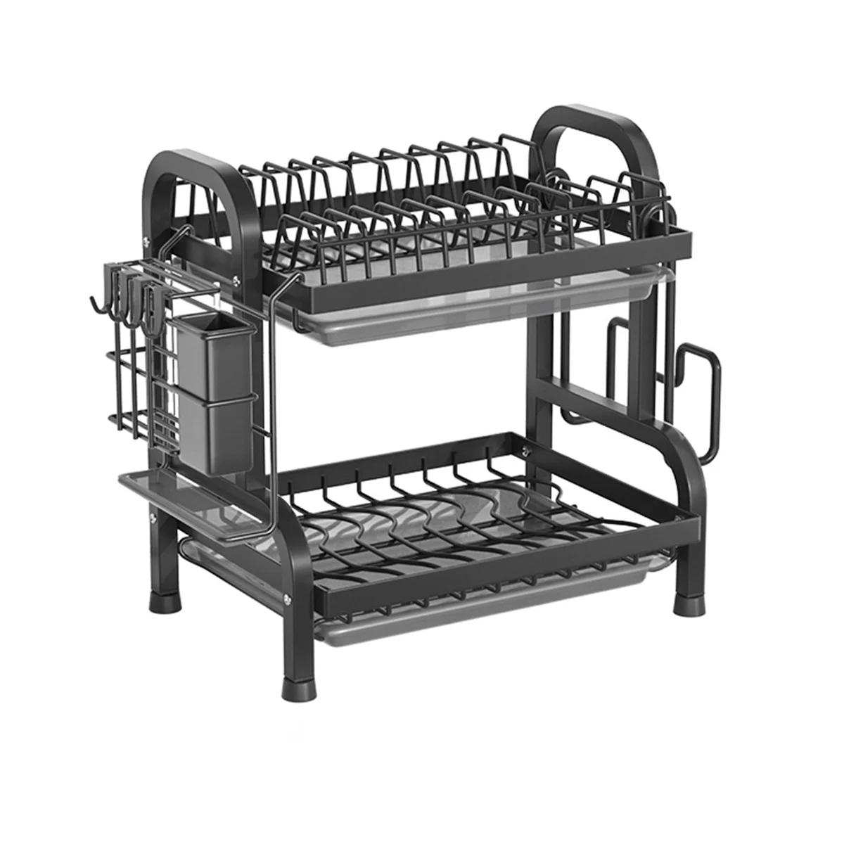 

Dish Drying Rack -Multifunctional Dish Rack, Rustproof Kitchen Dish Drying Rack with Drainboard & Utensil Holder