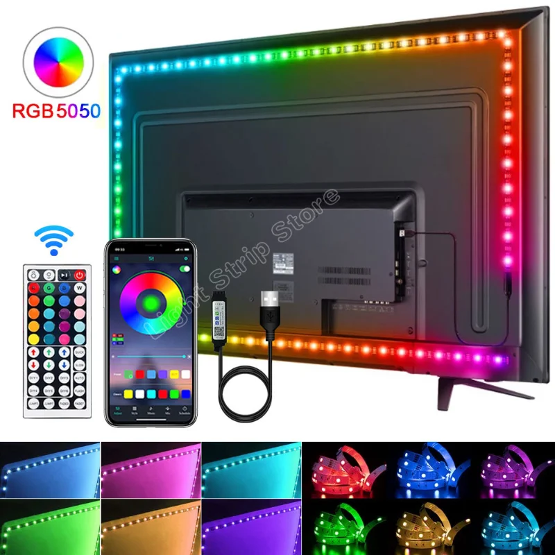 

Led Tape 10M LED Strip Light USB Bluetooth 5V RGB Led Lights Flexible LED Lamp Ribbon RGB TV Desktop Screen BackLight Diode Tape