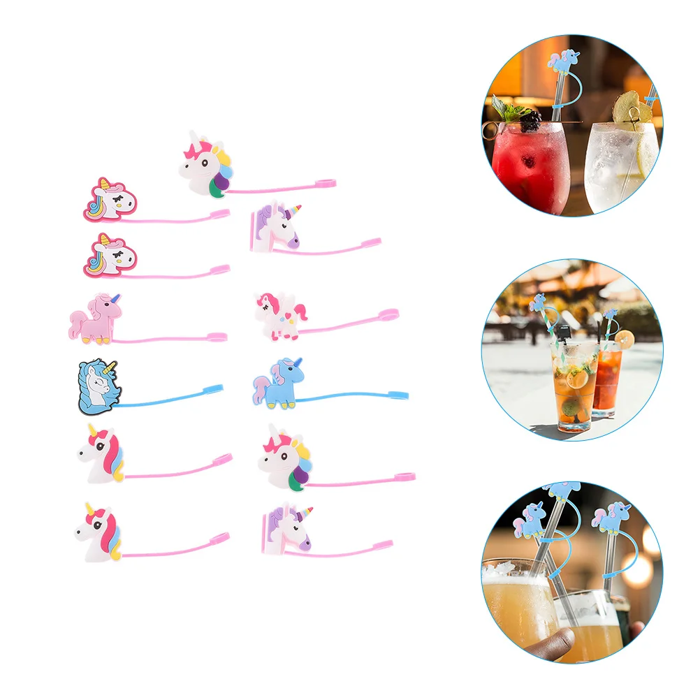 

12pcs Novelty Straw Covers Silicone Straw Tips Flexible Straw Toppers Small Straw Protectors Adorable Straw Covers