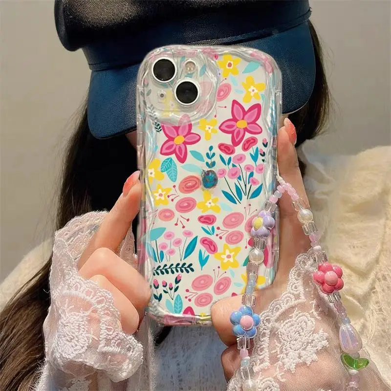 Чехол для Redmi 14C 13C 12C 10C 9T 9A 9C 13 12 10 A3 A2 A1 POCO F3 Note 4G Pro Plus 11S 12S чехол Flower Wave