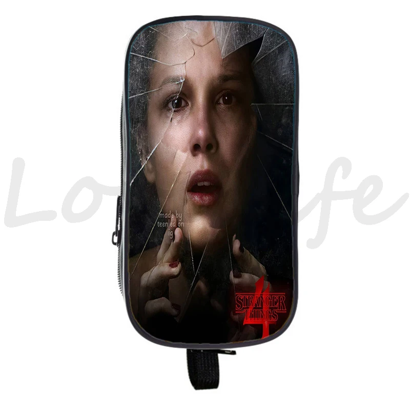 

Stranger Things 4 Pencil Case Double Layer Pencil Bag kids School Supplies Bag Student boys girls Pen Box Zipper Stationery Case