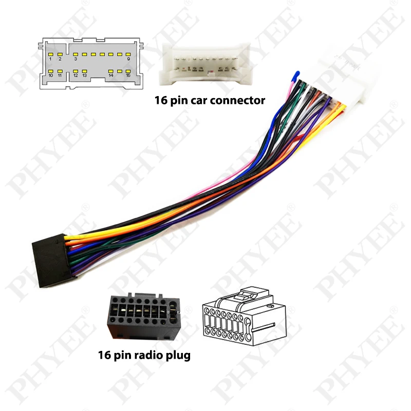 Жгут проводов радио 16-контактный разъем автомобильный кабель-адаптер Android для