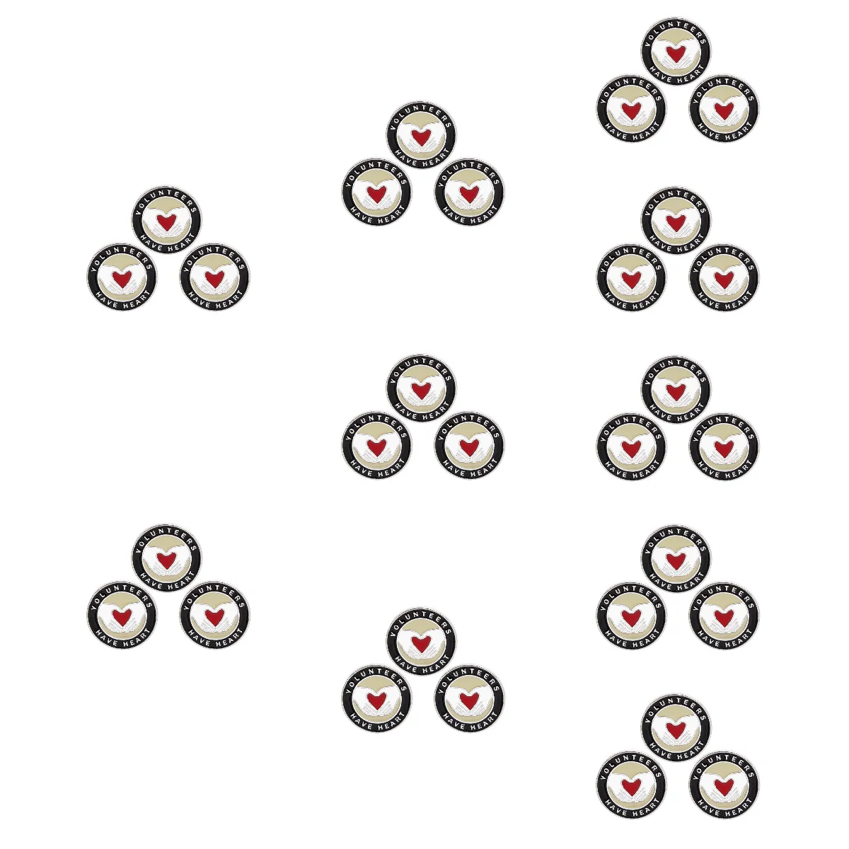 

30 Pcs Round Brooch Alloy Breastpin Clothes Safety Volunteer Badge Lapel Pin Random Color