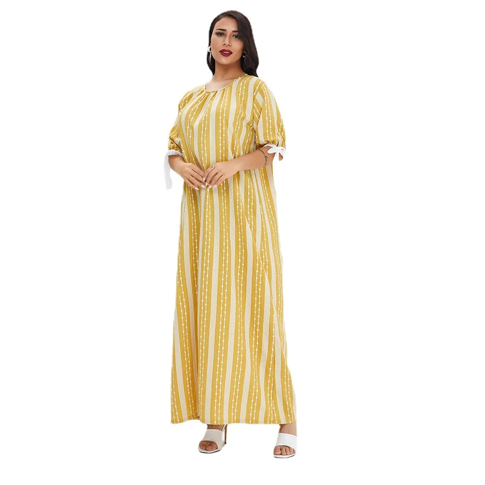 Muslim Fashion Women Dress Pajamas Summer Arab Robes  Vestidos Middle Eastern Arabia Dubai Abaya Turkey Robe Donsignet