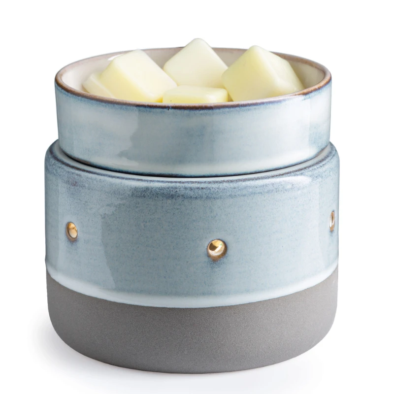 

WARMERS ETC 2-in-1 Candle and Wax Fragrance Warmer, Glazed Concrete