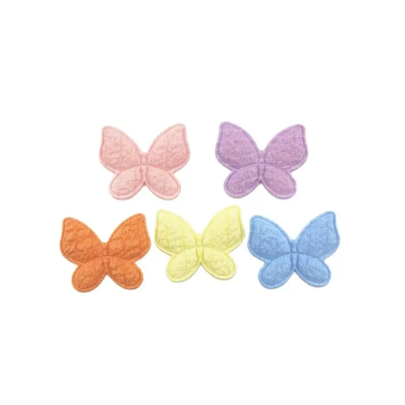 

50 шт./партия, фетровые аппликации в виде бабочек, 3,2*2,5 см
