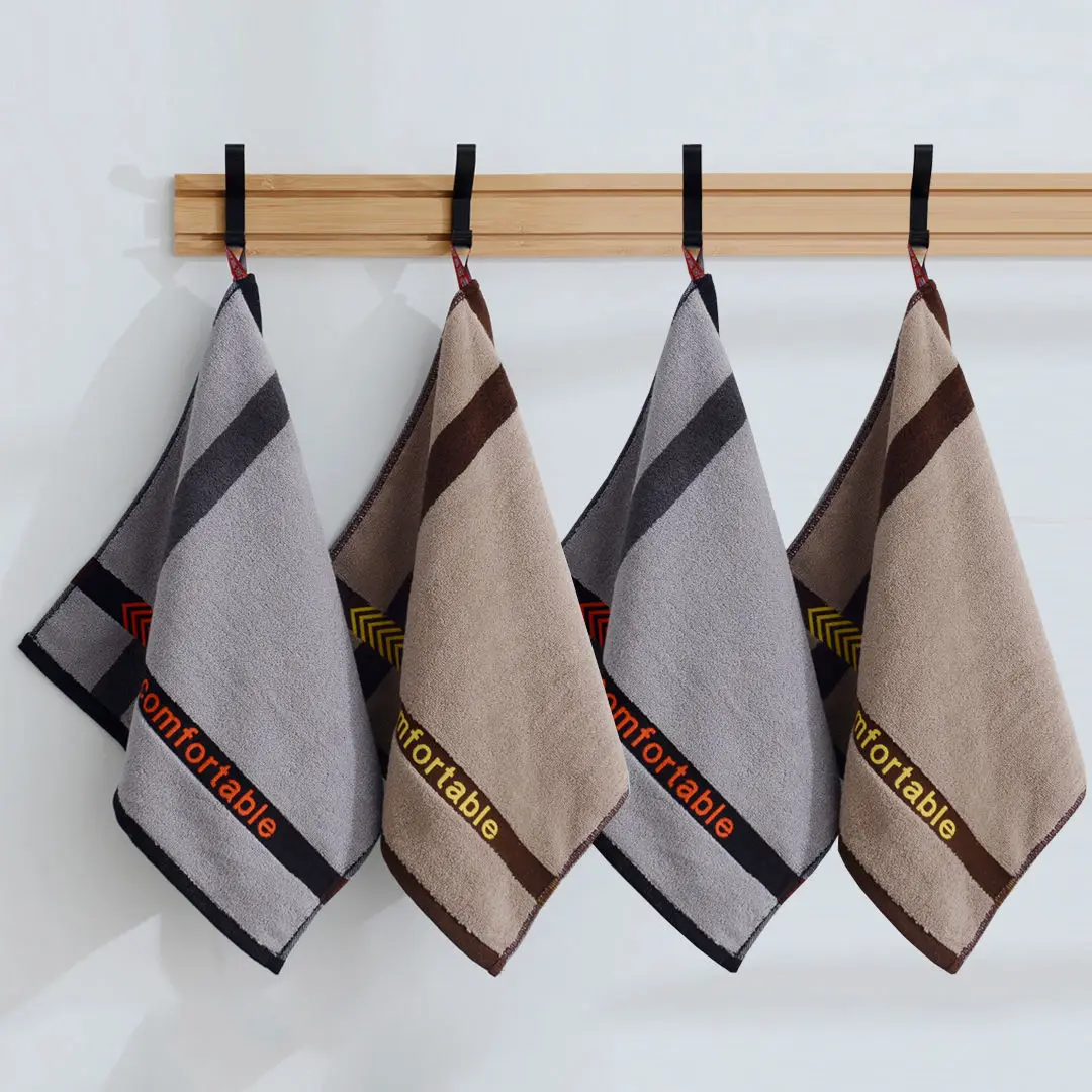 

High-End Adult Square Towel Hand Towel Hanging Square Square Small Towel Absorbs Water Without Shedding Hair Face Towel 34x35cm