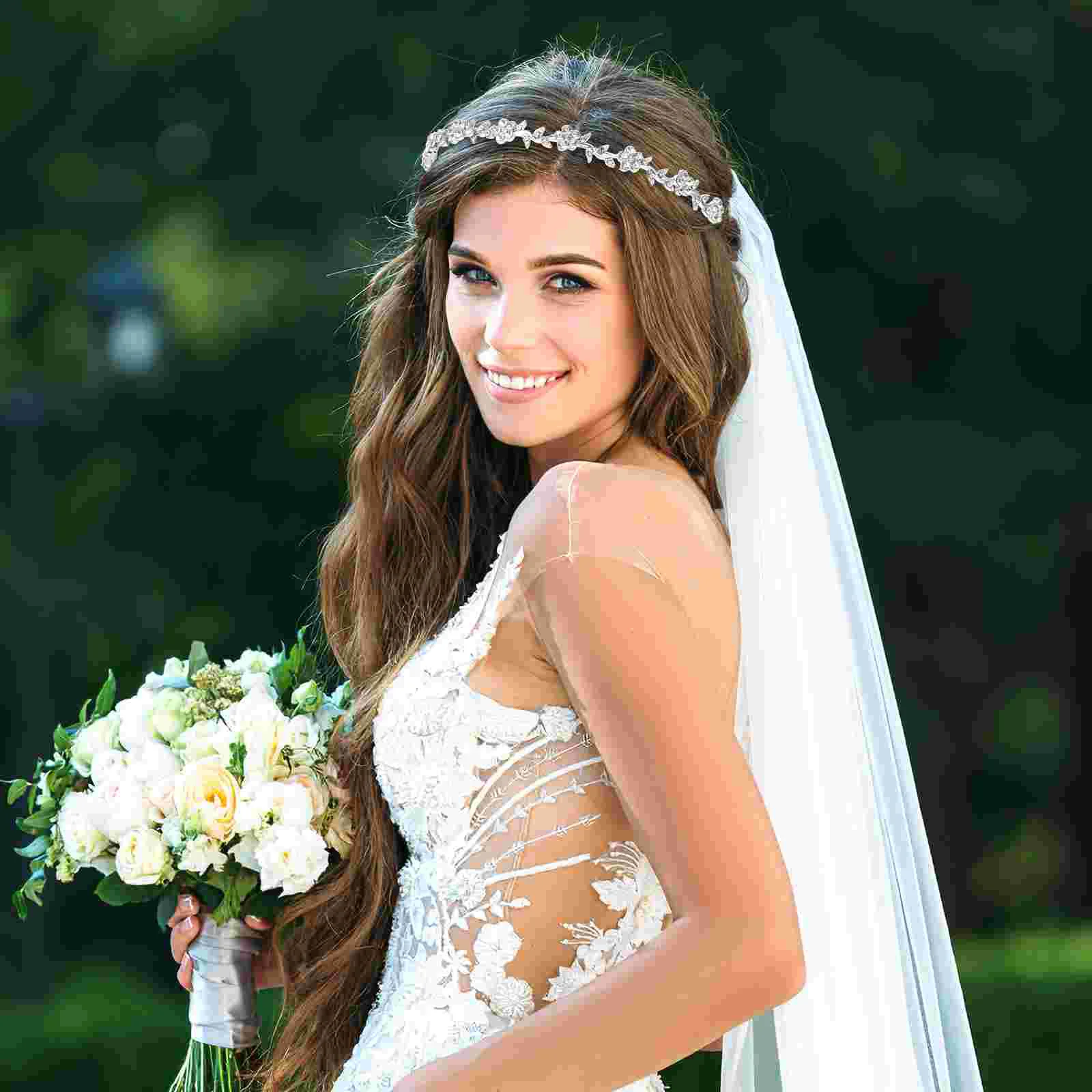 

4 Pcs Crown Wedding Hair Accessory Jewelry Bridal Rhinestone Tiara Pearl Headband Hairband Bride Accessories