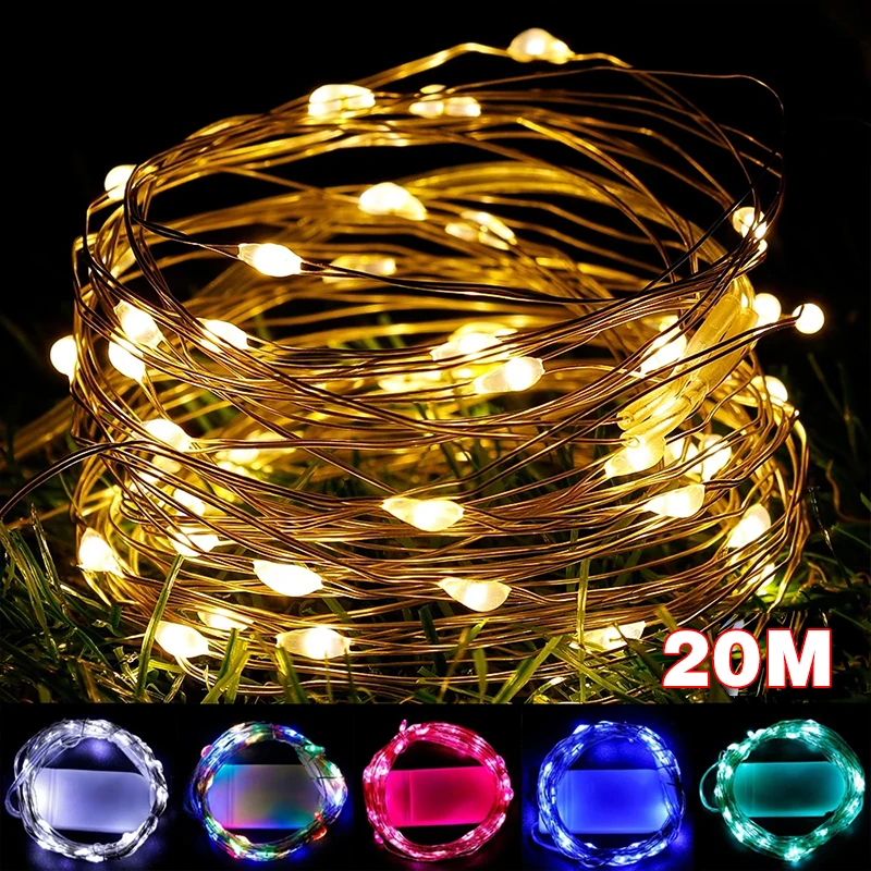 

Led String Light 5M/10M/20M Telecontrol Remote Control Lights Fairy garlands Wedding Christmas Holiday Decor lamps