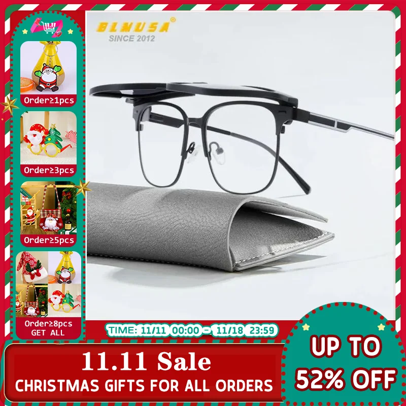 BLMUSA большие очки с магнитной клипсой для мужчин поляризационные солнцезащитные