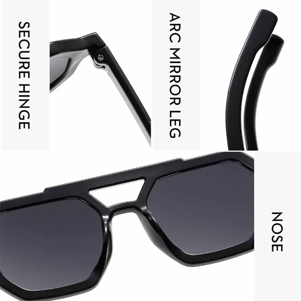 JNPCXI модные Двойные мосты женские многоугольные Квадратные Солнцезащитные очки