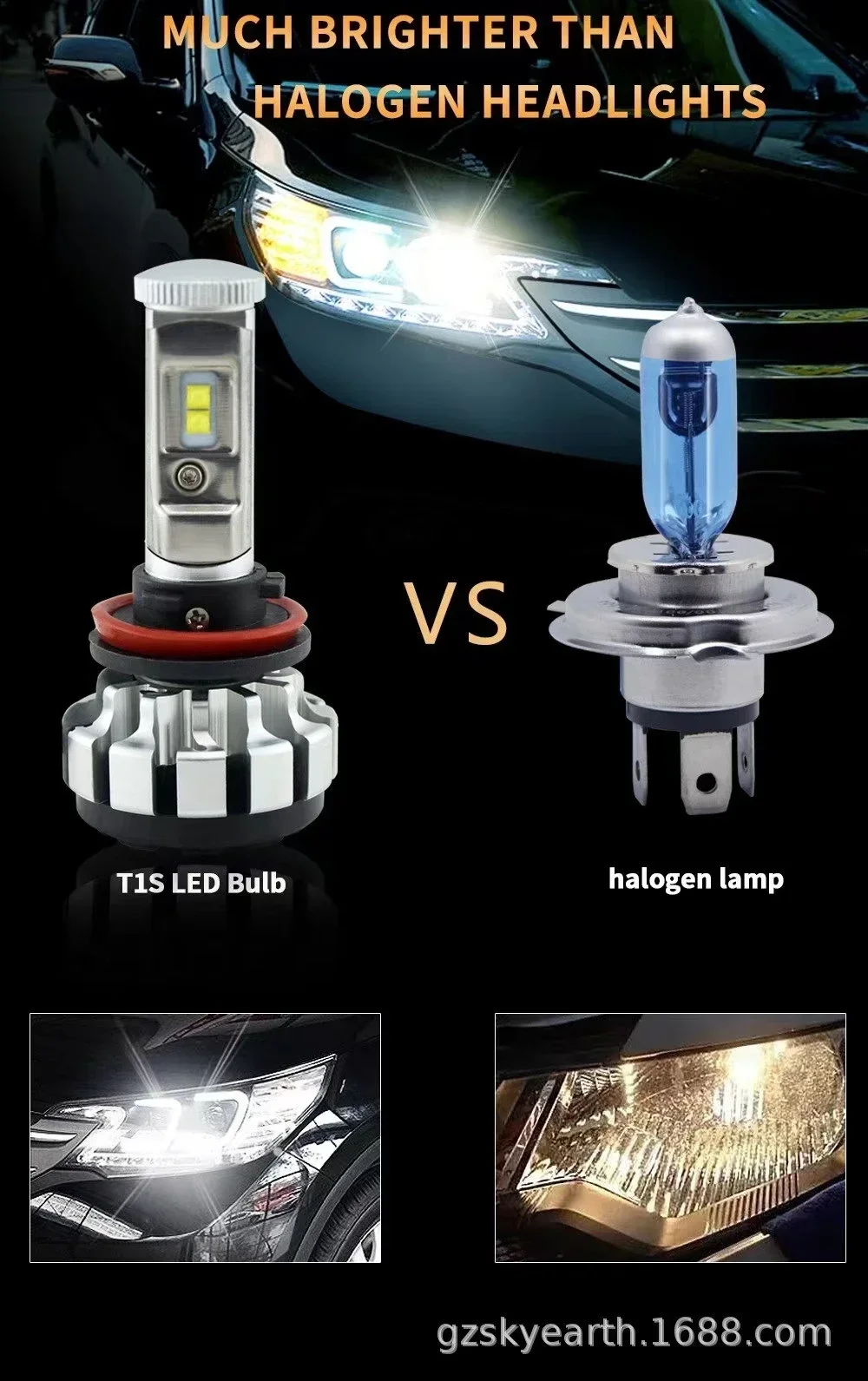 2 шт. автомобильные фары H1 H4 H7 LED H8 H11 9005 HB3 9006 HB4 9012 Hir2 9008 H13 светодиодные лампы Canbus