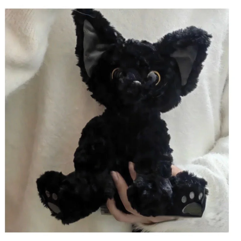 

Plemy Cat Plush Doll Kachidevon Curly Black Cat Cute Soft Cat Plush Pillow Kawai Cartoon Animal Doll Kids Baby Girl Cute Gift