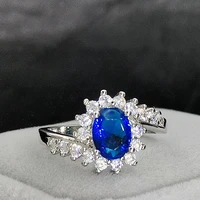 group set zircon blue imitation gem ring simple and creative mothers day hand jewelry