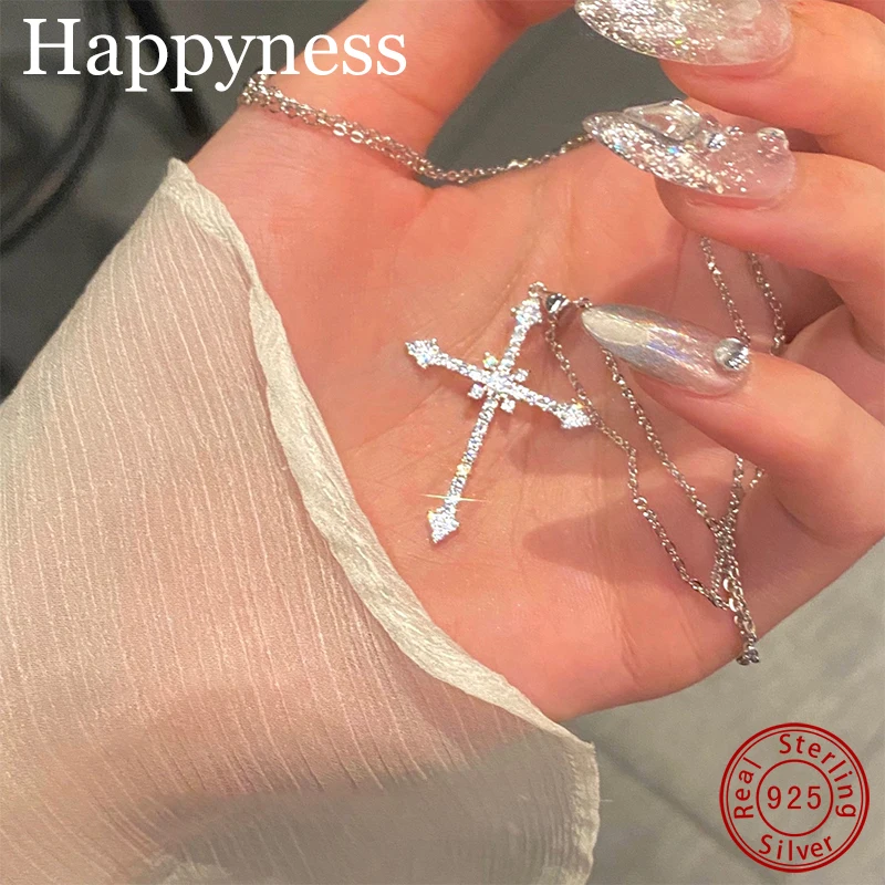 

Star Mount Cross Necklace Cool, Sweet, Cool, High Quality Zircon Sparkling Diamond Pendant New Fashion Necklace in 2022