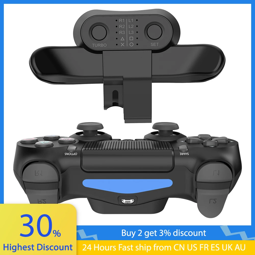 For PS4 Daulshock Gamepad Rear Extension Key Adapter W/ Turbo Controller Back Button Attachment For PS 4 Controller Accessories