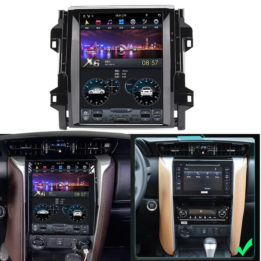 PX6 Автомобильный мультимедийный плеер GPS для TOYOTA Fortuner HILUX Revo 2016-2022 Tesla Style 12 1 дюймов