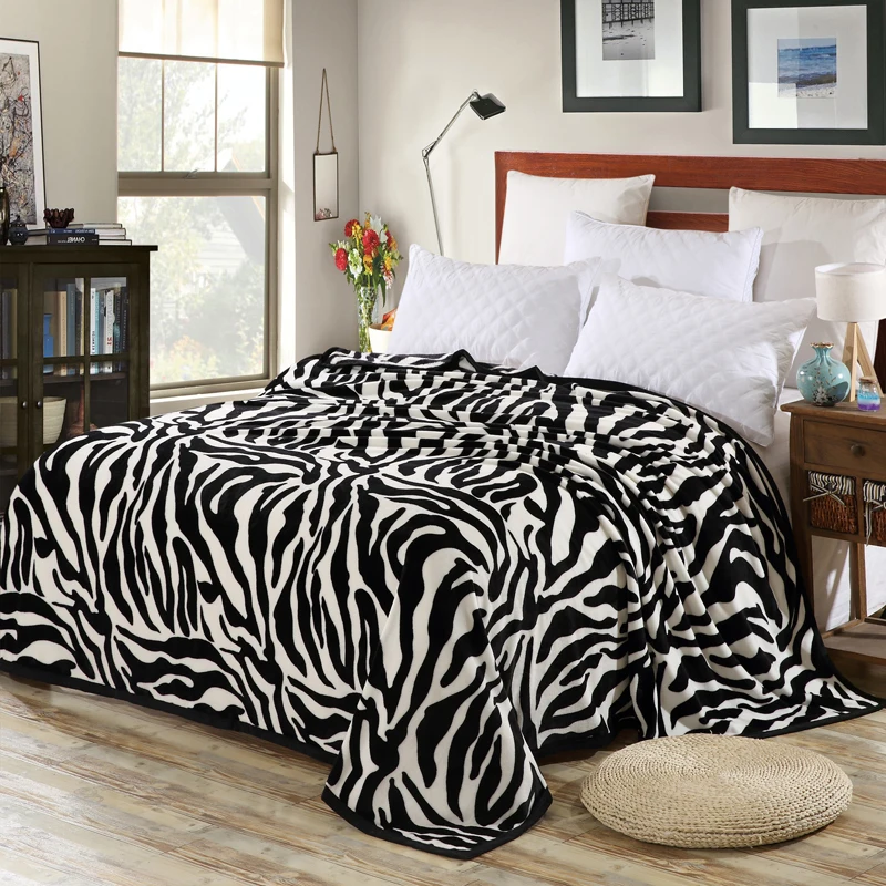 

Мягкое домашнее Коралловое плюшевое одеяло с леопардовым принтом в полоску зебры, покрывало для кровати, одеяло для дивана, удобное мягкое дышащее переносное покрывало