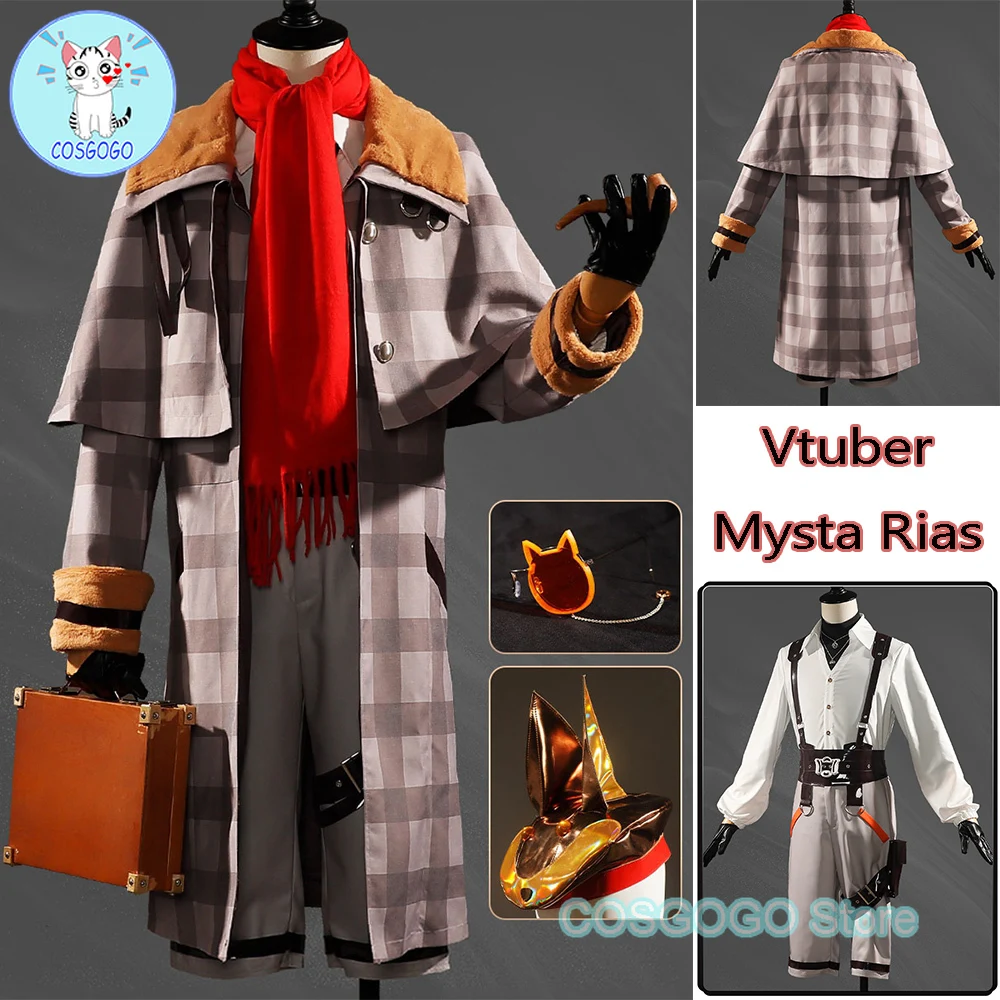 

Luxiem Mysta Rias Cosplay Costume Vtuber Cosplay Suit Coat Top Pants Anime Clothing Halloween Carnival Uniforms
