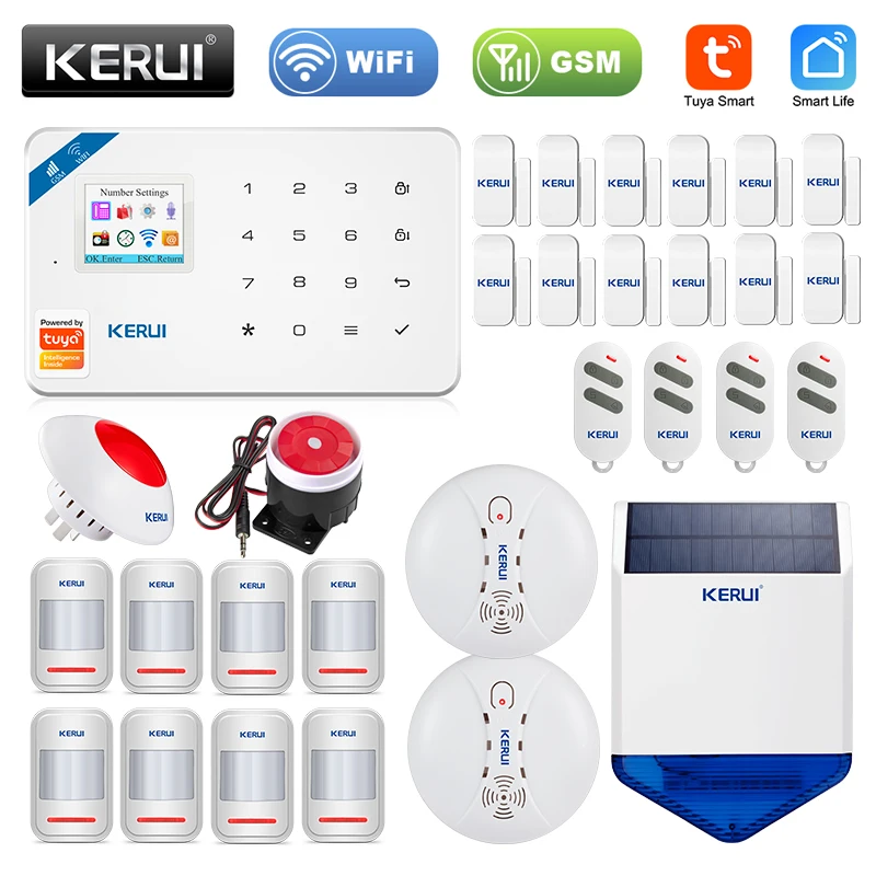 

KERUI W181 Smart Alarm System WIFI GSM Perimeter Protection TFT Color Screen Home Safety Call Push APP Remote Control Wireless