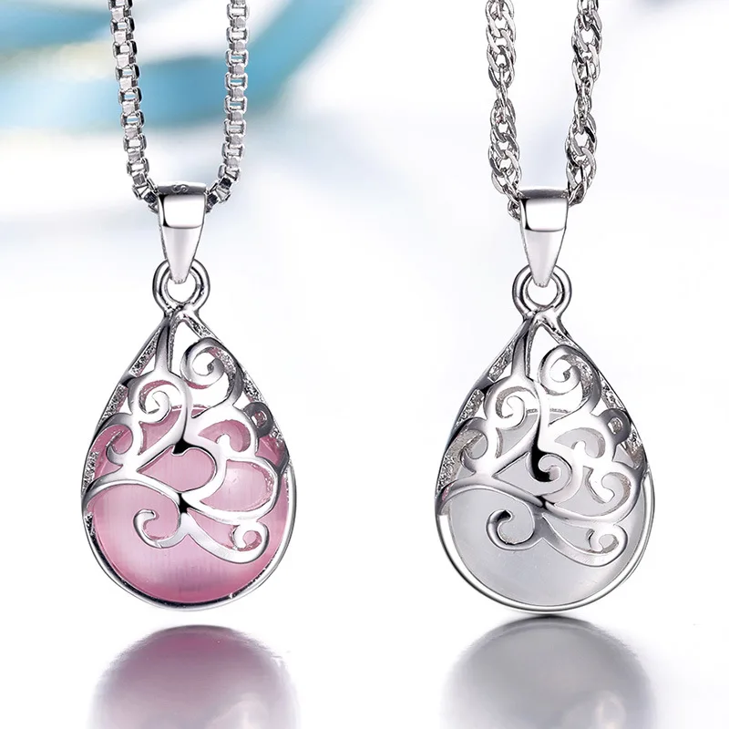 

2022 New Fashion Necklace for Women Luxury Crystal Opal Wishing Necklace Bridal Wedding Jewelry Gift Wholesale